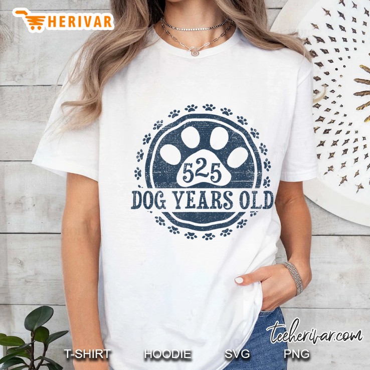 525 Dog Years Old, 75 In Human 75Th Birthday Gift Hoodie