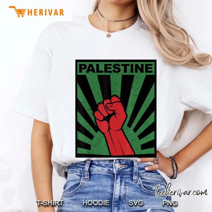 Free Palestine Shirt Propaganda-Style Palestine Fist Ladies Tee
