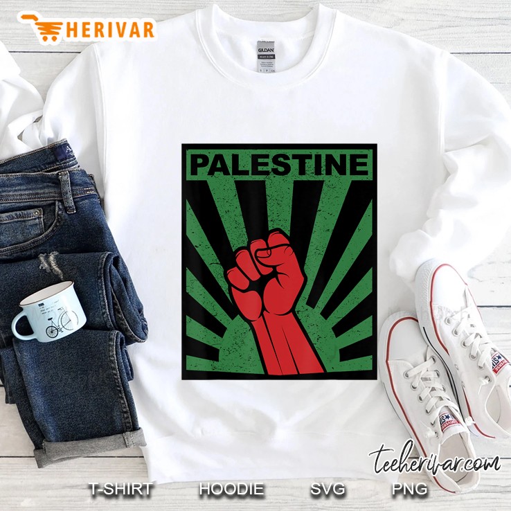 Free Palestine Shirt Propaganda-Style Palestine Fist Sweatshirt