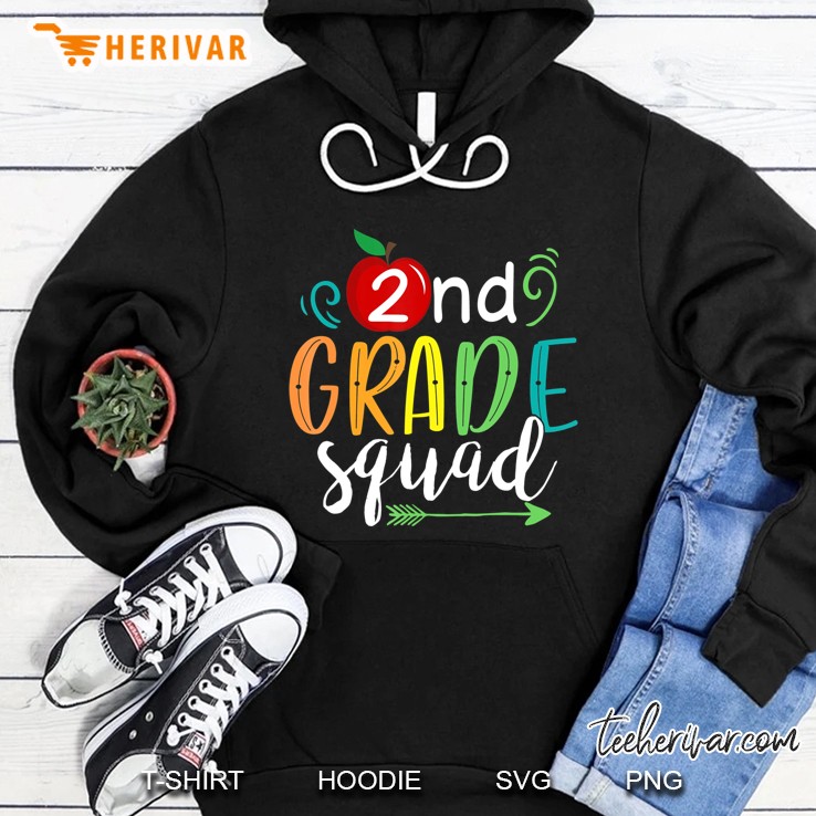 2Nd Second Grade Squad Teacher Back To School Funny Gift Hoodie