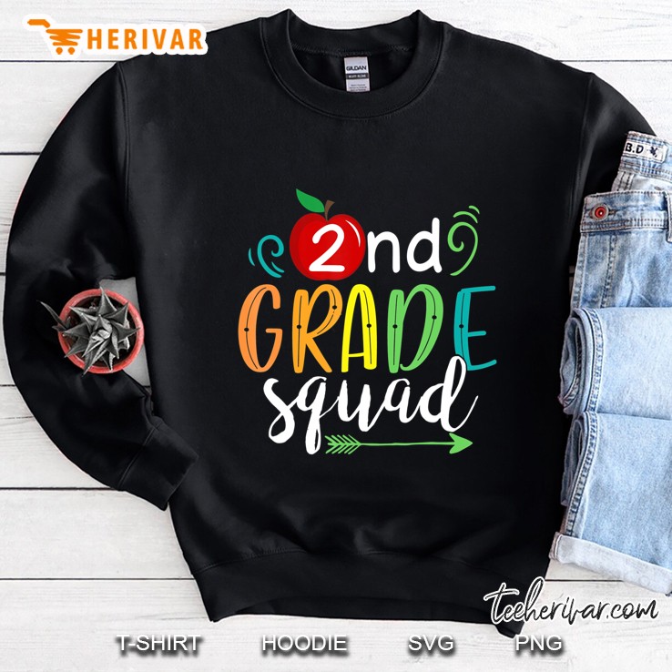 2Nd Second Grade Squad Teacher Back To School Funny Gift Sweatshirt