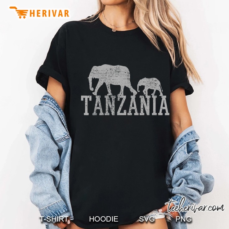 Elephant Family Baby Mother Dad Africa Tanzania Vintage Ladies Tee