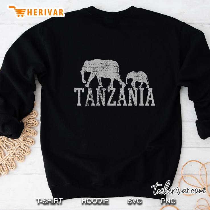 Elephant Family Baby Mother Dad Africa Tanzania Vintage Sweatshirt