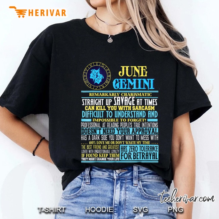 Gemini Facts Shirt Funny June Gemini Birthday Gif Hoodie