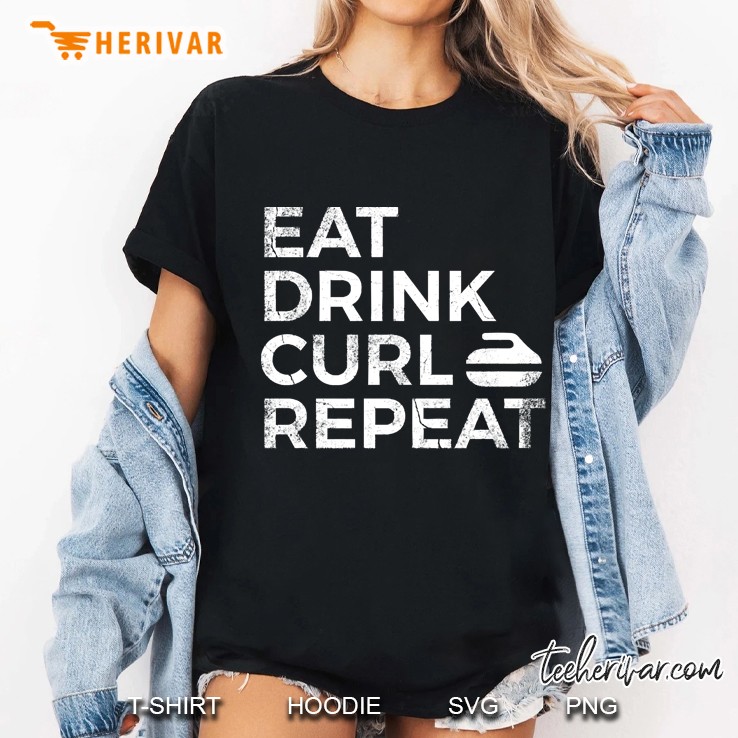 Eat Drink Curl Repeat Ladies Tee
