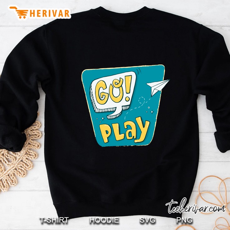 Hand Drawn Go Play Slogan Sweatshirt