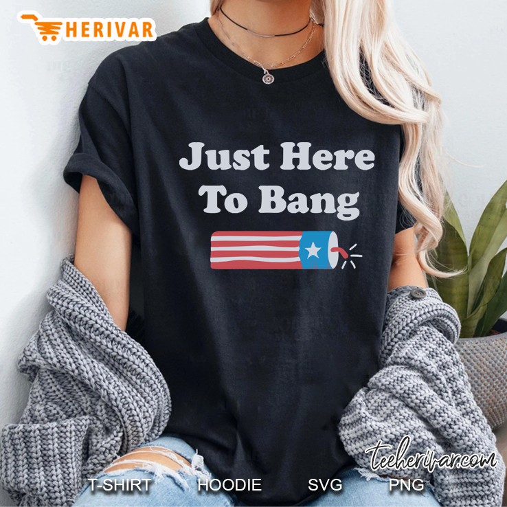 Independence Day Firework Just Here To Bang Ladies Tee
