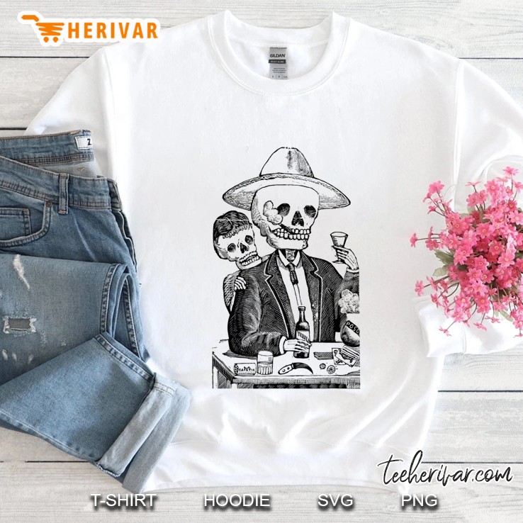 Mintage Tequila Drinking Skeleton Fine Jersey Sweatshirt