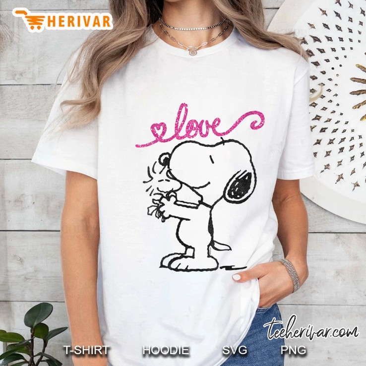 Womens Peanuts Snoopy Woodstock Mother's Love V-Neck Hoodie