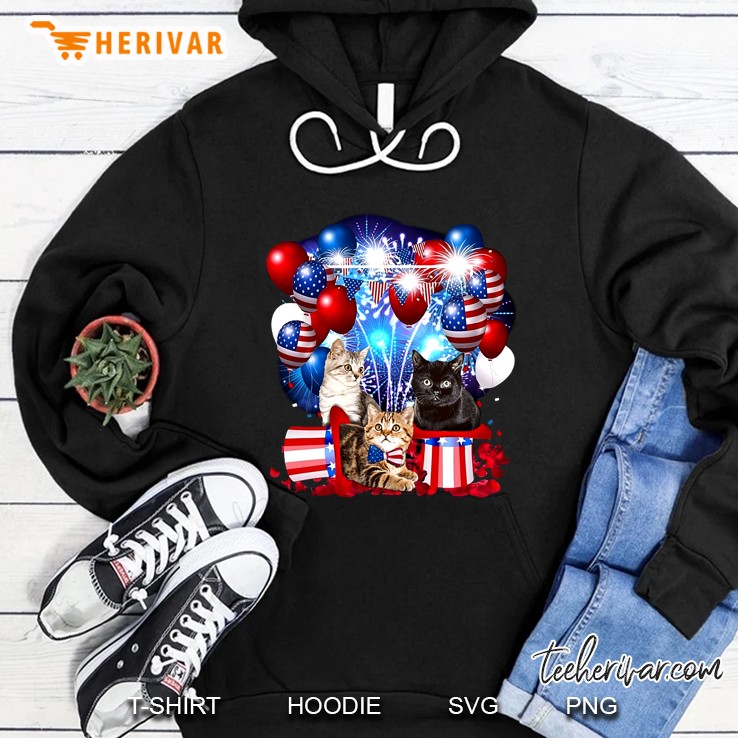 Cats 4th Of July American Flag Version Hoodie