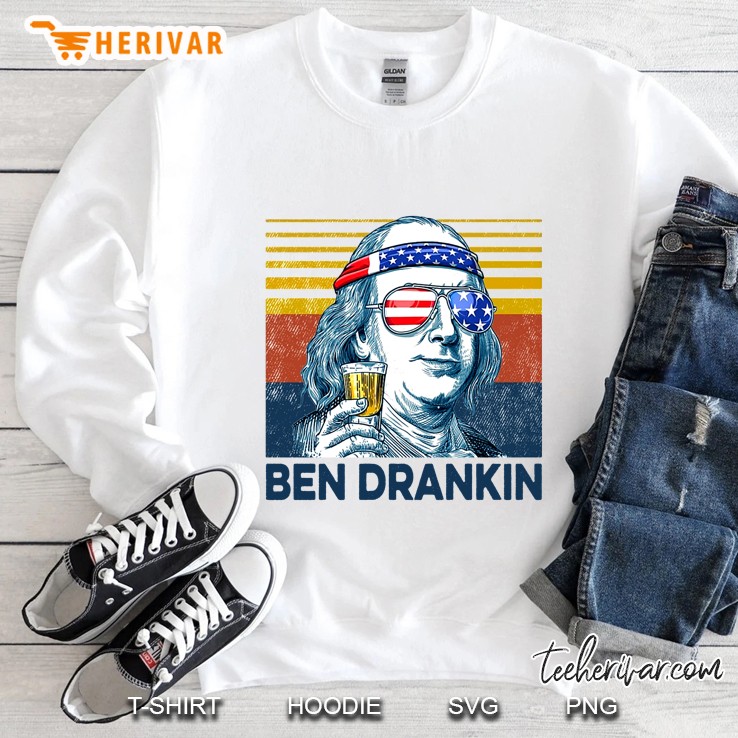 Ben Drankin Benjamin Franklin With Wine Glass Vintage Version Sweatshirt
