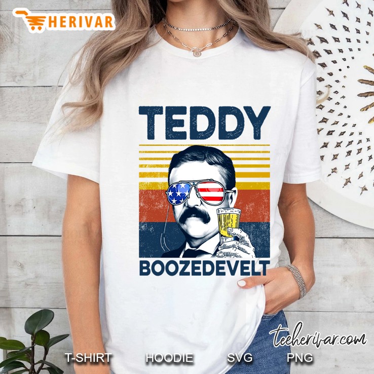 Teddy Boozedevelt Teddy Roosevelt With Beer Glass Vintage Version Hoodie