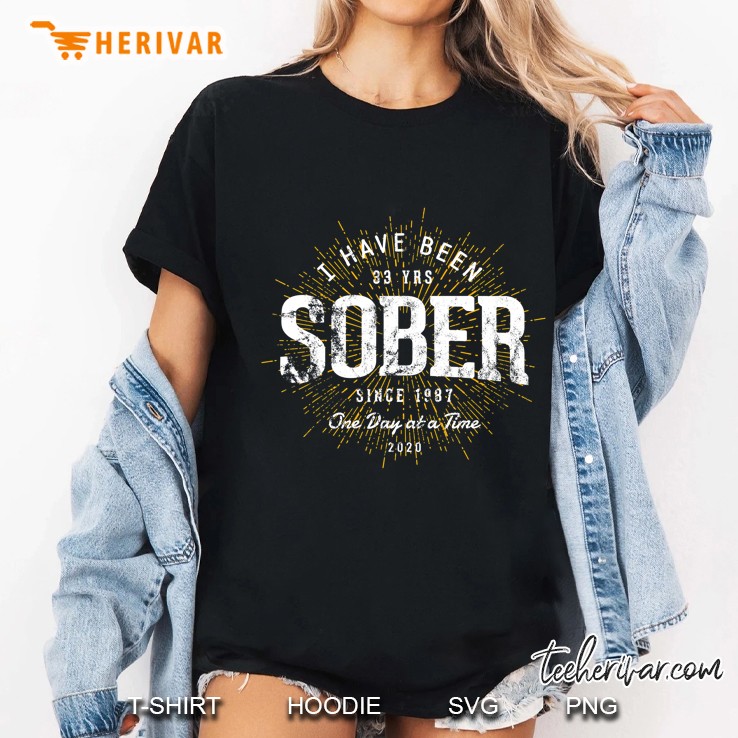 Celebrating 33 Year Sobriety Sober Since 1987 Ladies Tee