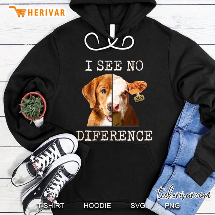 I See No Difference Vegetarian Vegan Cow And Dog Lover Hoodie