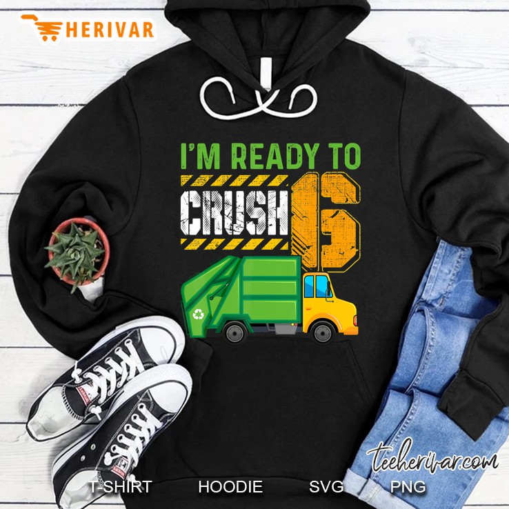 Kids 6Th Birthday Shirt Garbage Truck 6 Year Old Boy Gift Hoodie