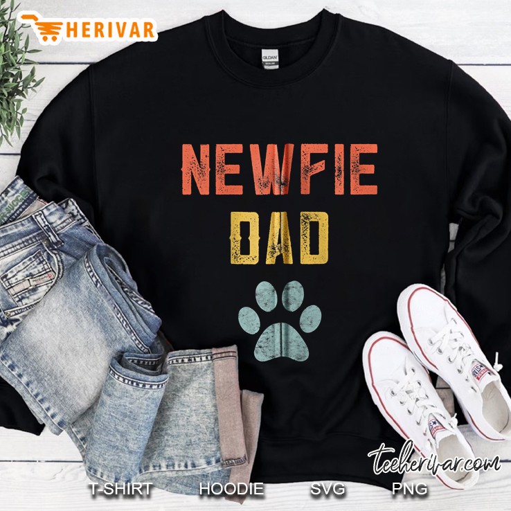 Retro Newfie Gifts Newfoundland Dog Gifts Newfie Dad Funny Zip Sweatshirt