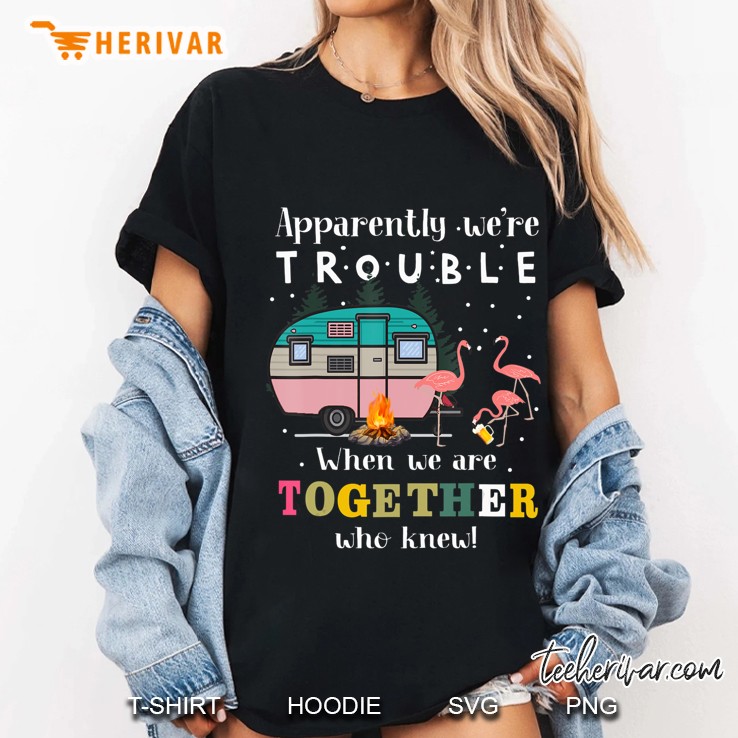 Apparently We're Trouble When We Are Together Camping Gift Hoodie