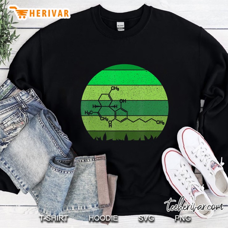 Cbd Molecule Funny Retro Sun Hemp Cbd Gift For Cbd Oil User Sweatshirt