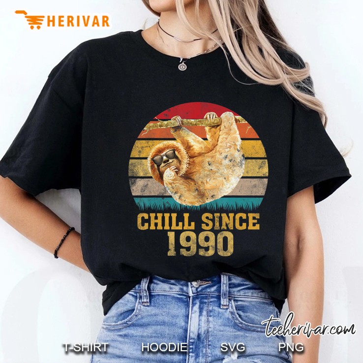 Chill Since 1990 Sloth 30Th Birthday Retro Funny Lazy Gift Ladies Tee