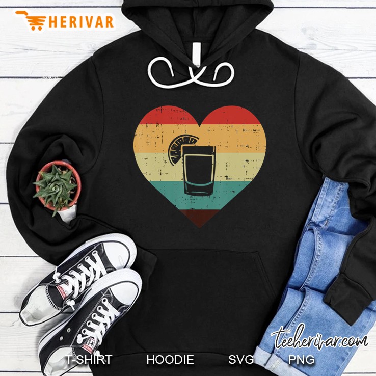 Cinco De Mayo Tequila Shirt Retro Color Heart Drinking Gift Hoodie