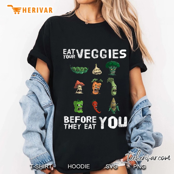 Eat Your Veggies Before They Eat You Zombies Premium Ladies Tee