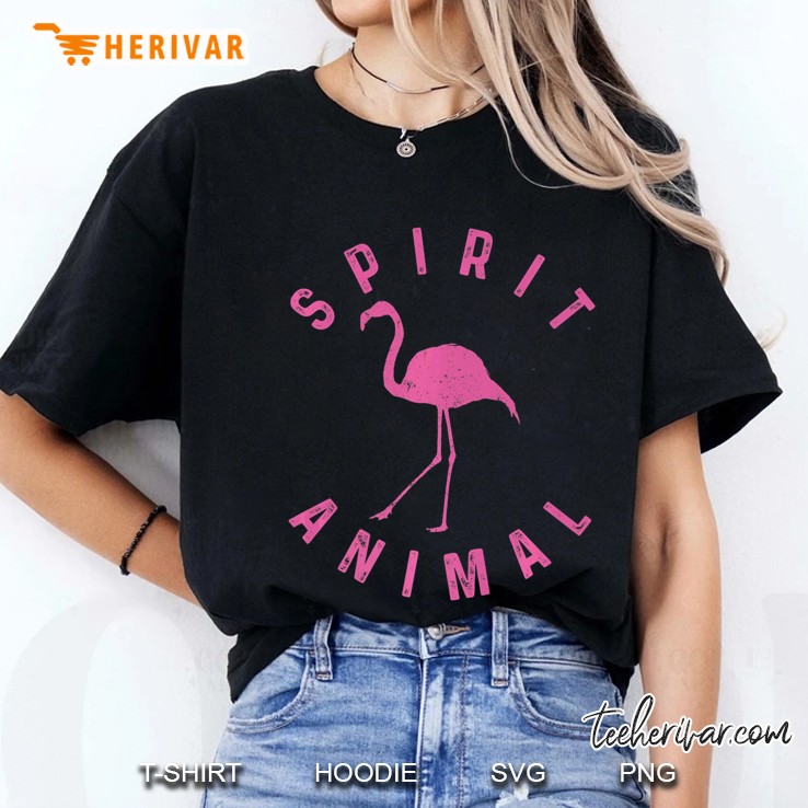 Flamingo Is My Spirit Animal Cute Pink Bird Lover Gift Premium Hoodie