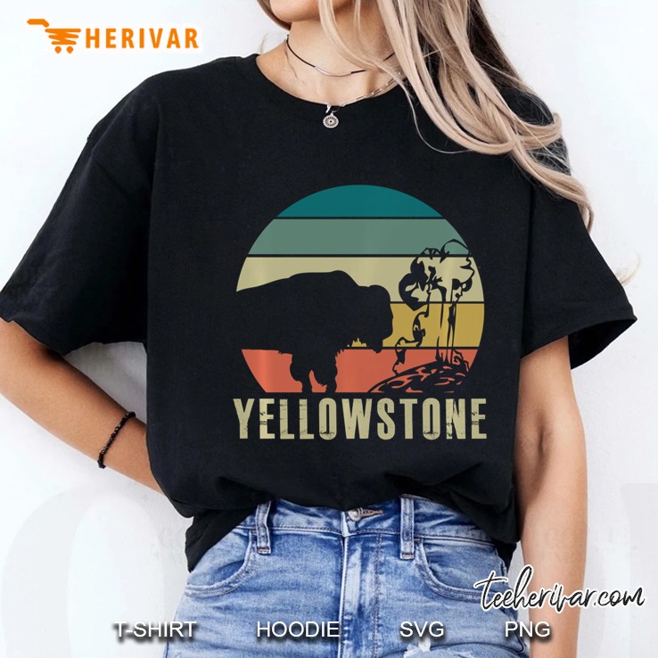 Yellowstone National Park Vintage Buffalo Bison Retro Gift Pullover Ladies Tee