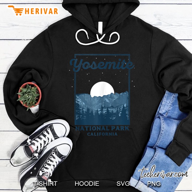 Yosemite National Park At Night Retro Moon & Stars Graphic Tank Top Hoodie