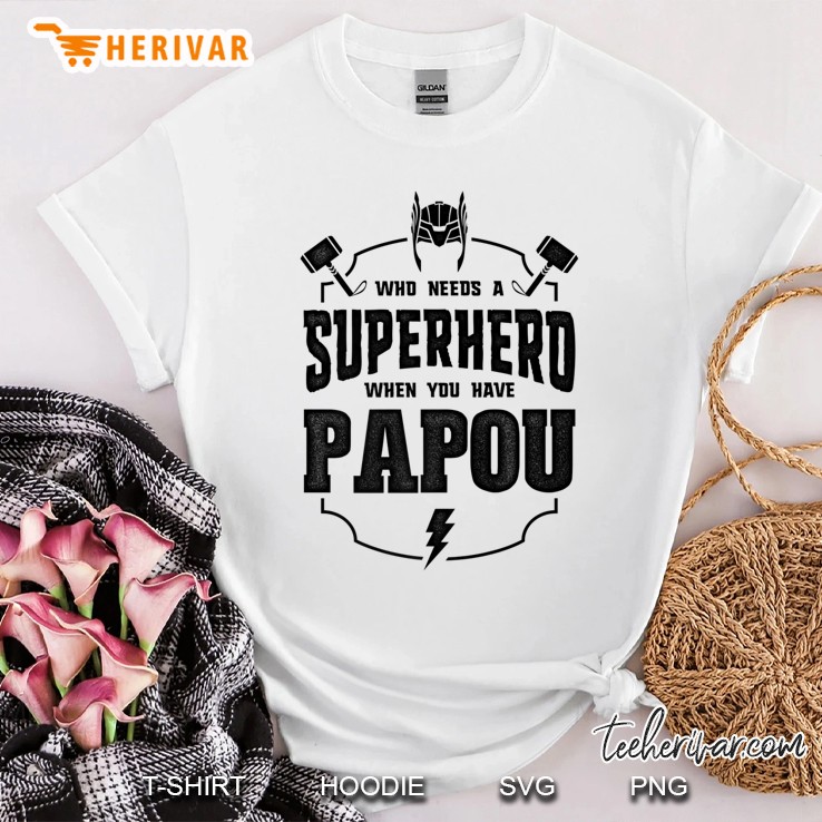 Mens Grandpa Gift Superhero Papou Men Shirt