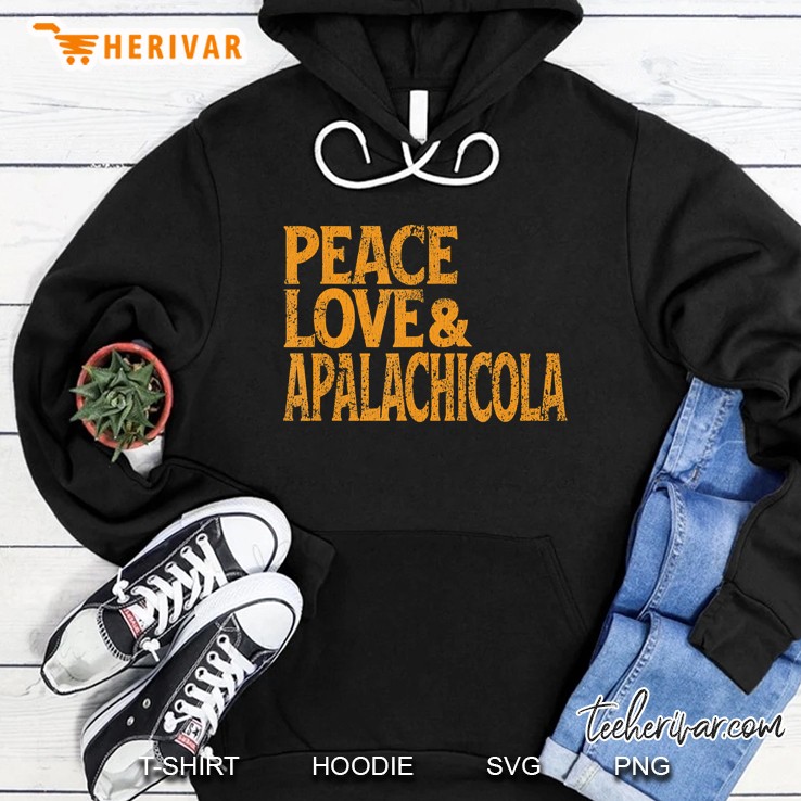 Awesome Retro 1960S Peace Love Apalachicola Florida Hoodie