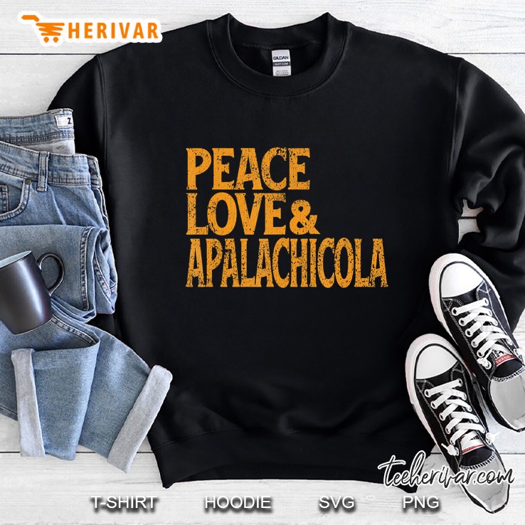 Awesome Retro 1960S Peace Love Apalachicola Florida Sweatshirt