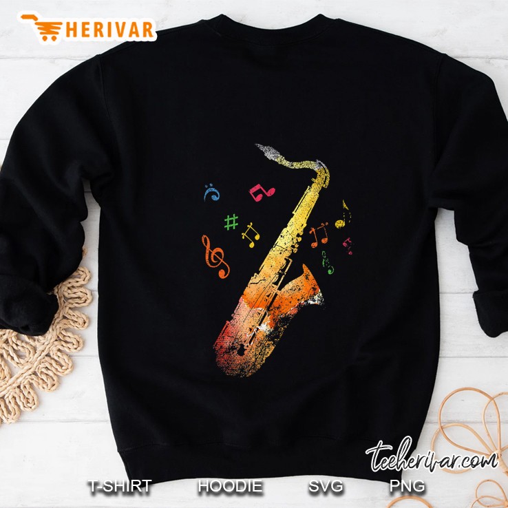 Colorful Music Notes Saxophone Sweatshirt