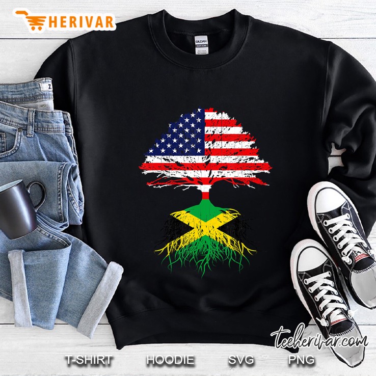 Jamaica Us Flag Jamaican Roots Immigrant Naturalization Gift Sweatshirt