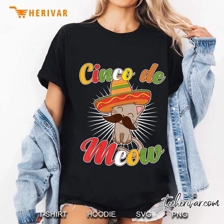 Meow! Cinco De Meow Sombrero Cat Lover Gift Ladies Tee