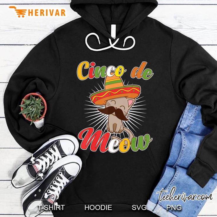 Meow! Cinco De Meow Sombrero Cat Lover Gift Hoodie
