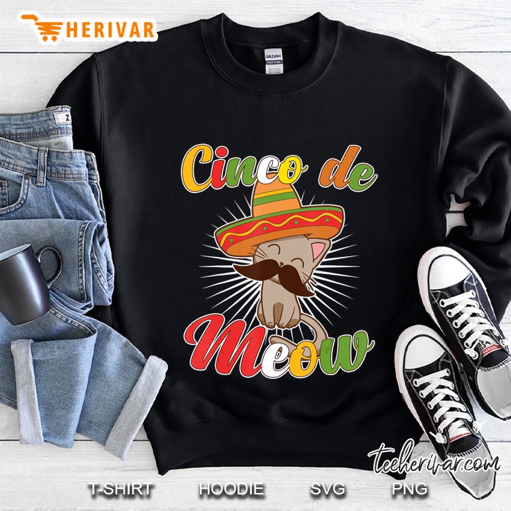 Meow! Cinco De Meow Sombrero Cat Lover Gift Sweatshirt