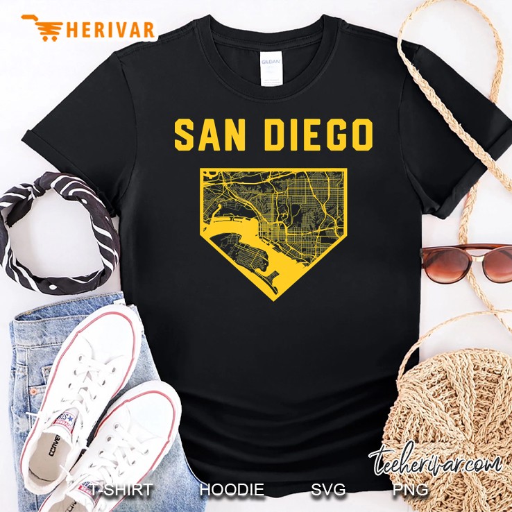 San Diego Baseball City Home Map Shirt