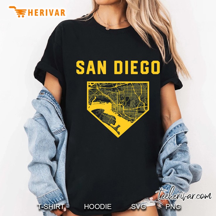 San Diego Baseball City Home Map Hoodie