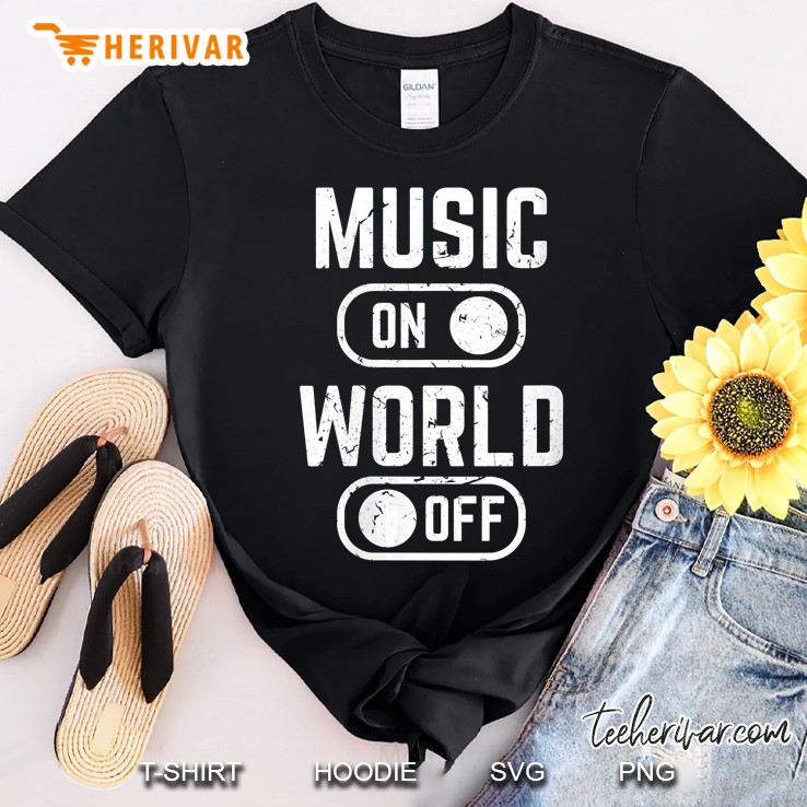 Womens Music On World Off Festival Clothing Rave V-Neck Shirt
