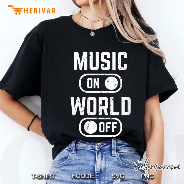 Womens Music On World Off Festival Clothing Rave V-Neck Ladies Tee