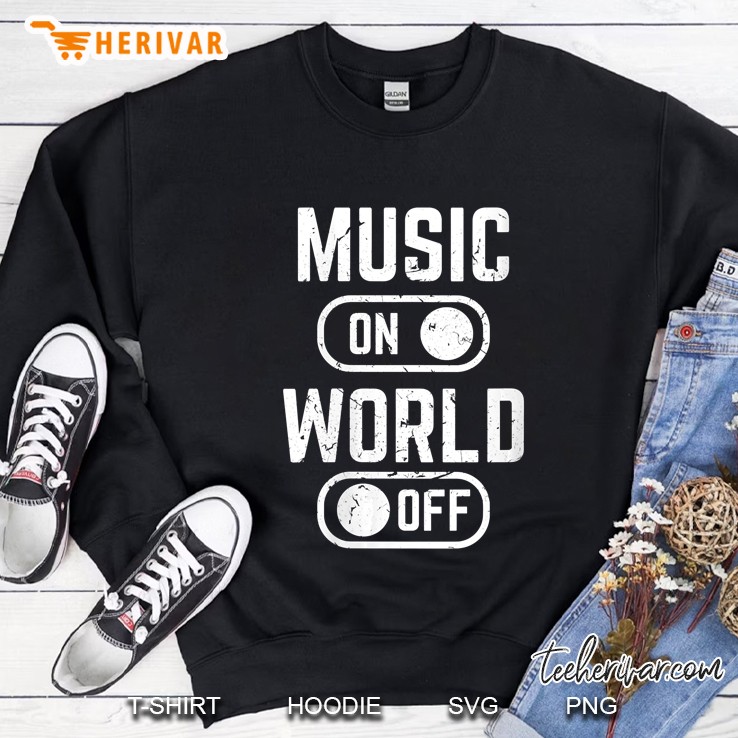 Womens Music On World Off Festival Clothing Rave V-Neck Sweatshirt