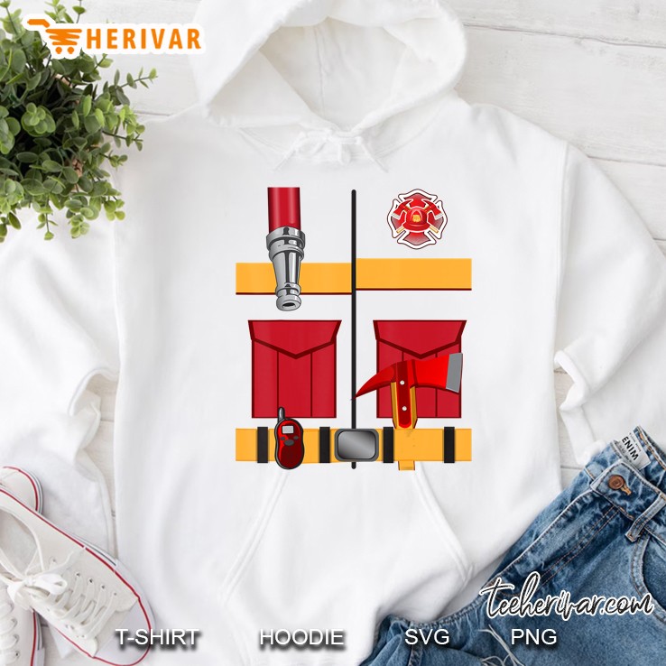 Fireman Uniform Firefighter Costume Shirt Halloween Diy Gift Hoodie