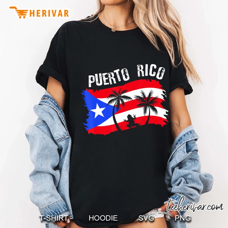 Distressed Style Puerto Rico Frog Gift Design Puerto Rico! Hoodie