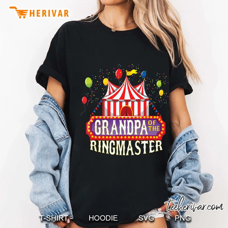 Grandpa Of The Birthday Ringmaster Kids Circus Party B-Day Ladies Tee
