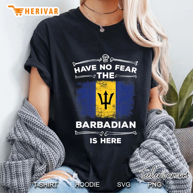 Have No Fear The Barbadian Is Here Halloween Barbados Flag Ladies Tee