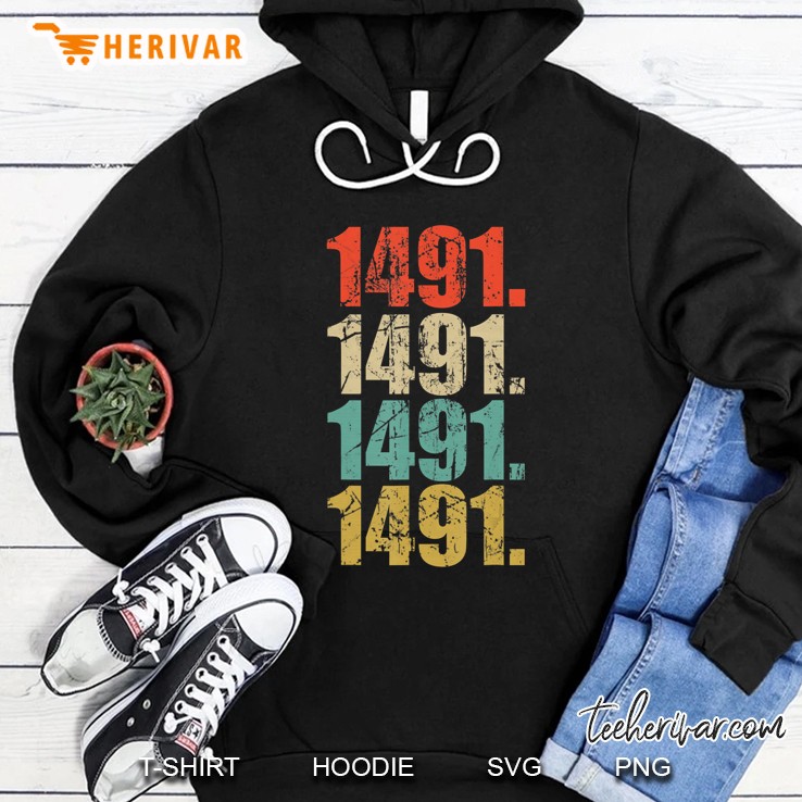 Indigenous Naitive American 1491 Pre Columbus Vintage Hoodie