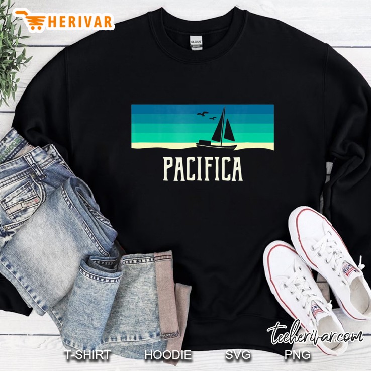 Pacifica California Sailboat 70S Throwback Sweatshirt