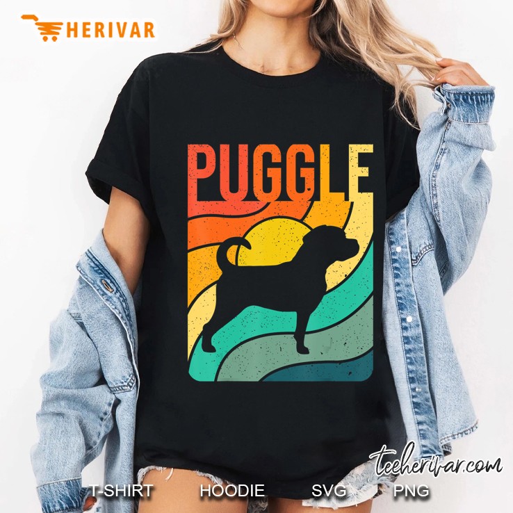 Puggle Vintage Retro Pet Dog Mom Dad Gift Ladies Tee
