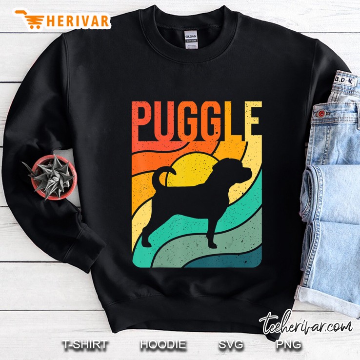 Puggle Vintage Retro Pet Dog Mom Dad Gift Sweatshirt