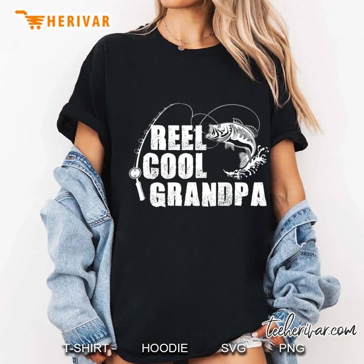 Reel Cool Grandpa - Fishing Gift For Dad Or Grandpa Ladies Tee
